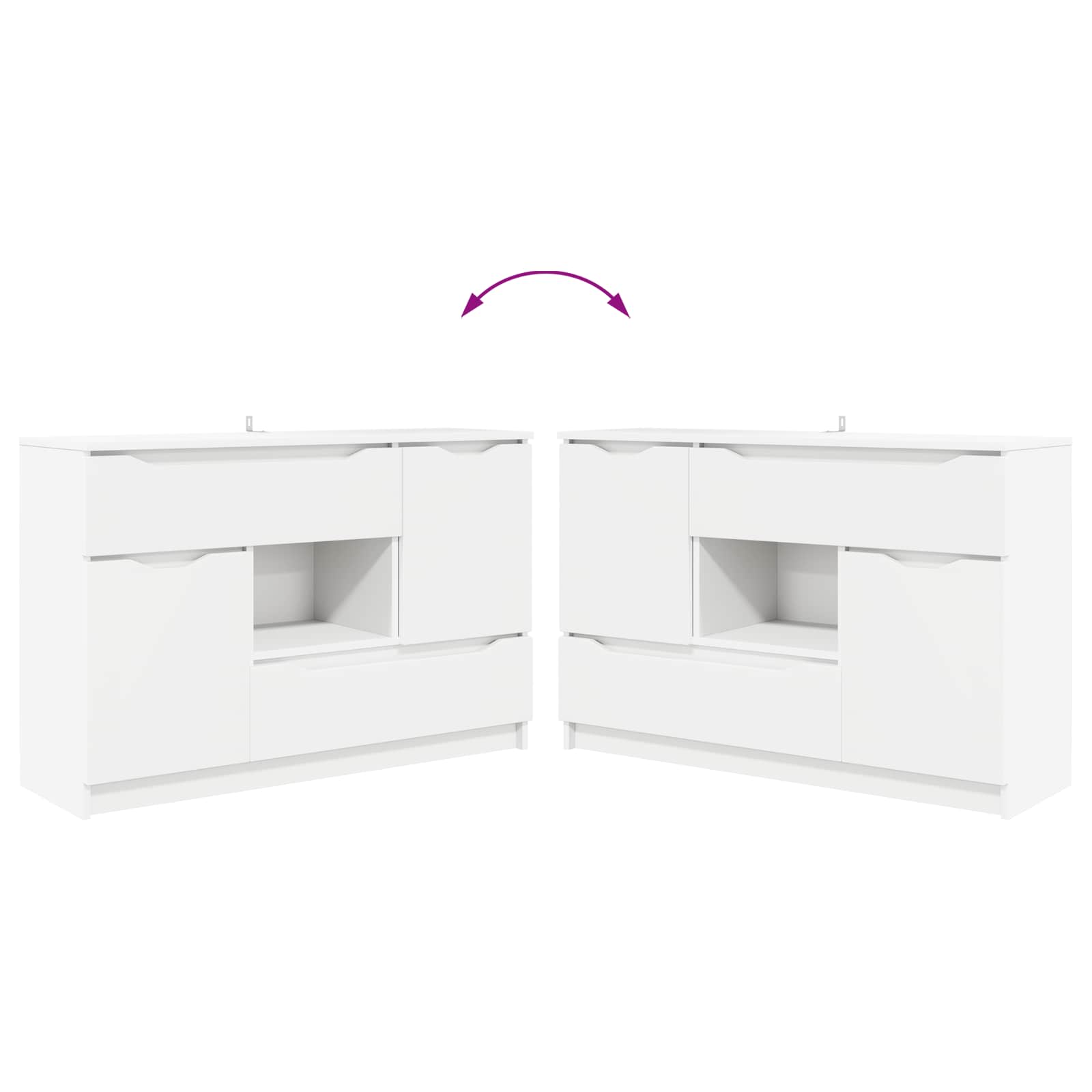 Servírovací Skříň Bílá 100 X 30 X 65,6 Kompozitní Dřevo