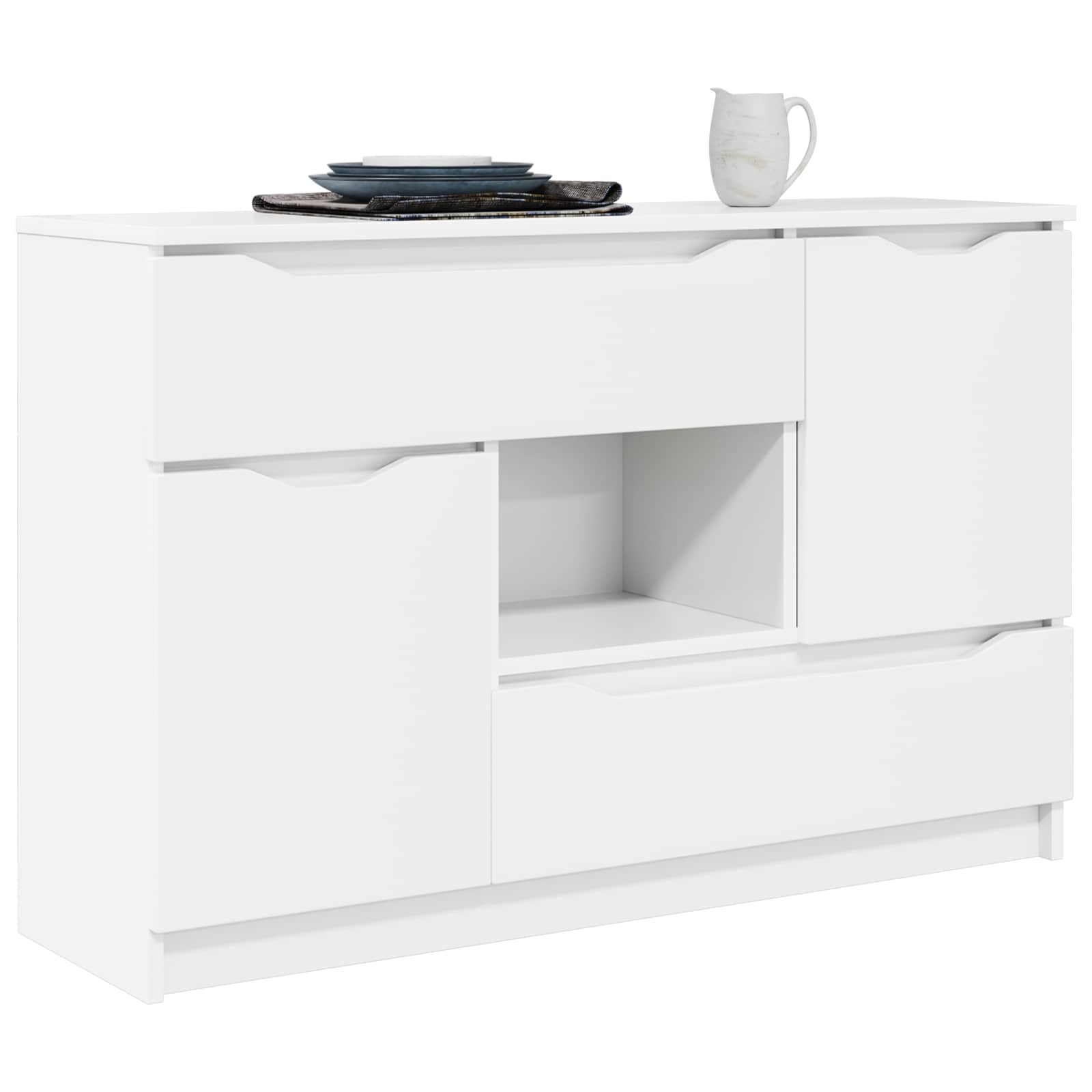 Servírovací Skříň Bílá 100 X 30 X 65,6 Kompozitní Dřevo