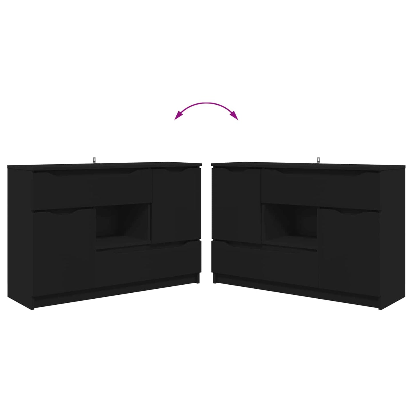 Servírovací Skříň Černá 100 X 30 X 65,6 Kompozitní Dřevo