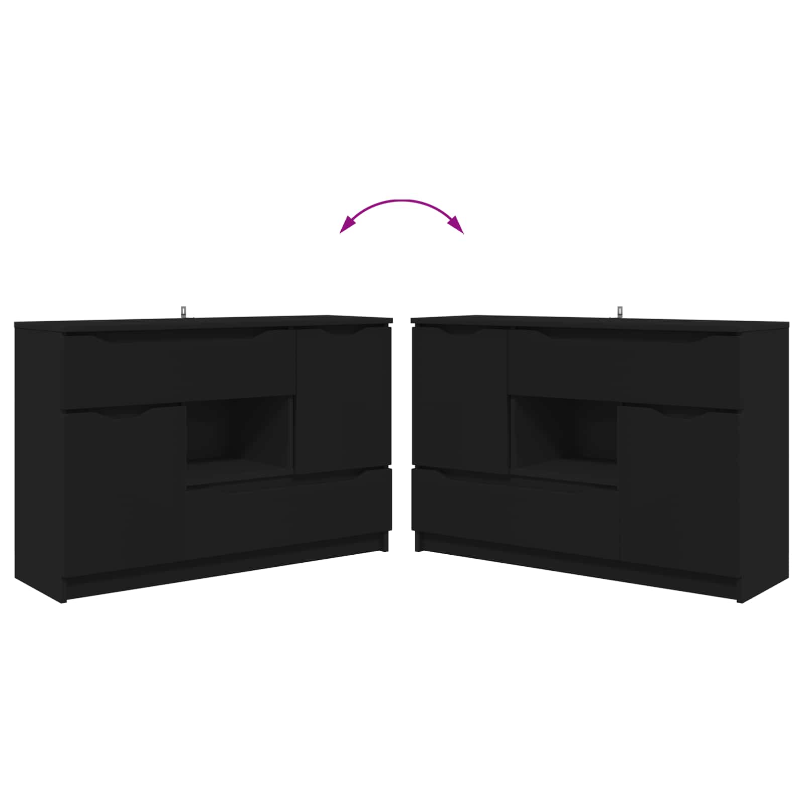 Servírovací Skříň Černá 100 X 30 X 65,6 Kompozitní Dřevo