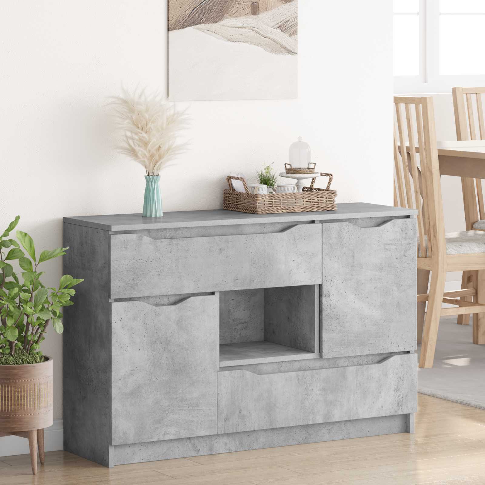 Servírovací Skříň Betonově Šedá 100 X 30 X 65,6