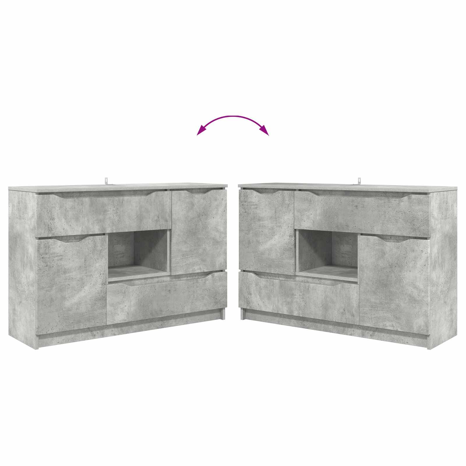 Servírovací Skříň Betonově Šedá 100 X 30 X 65,6