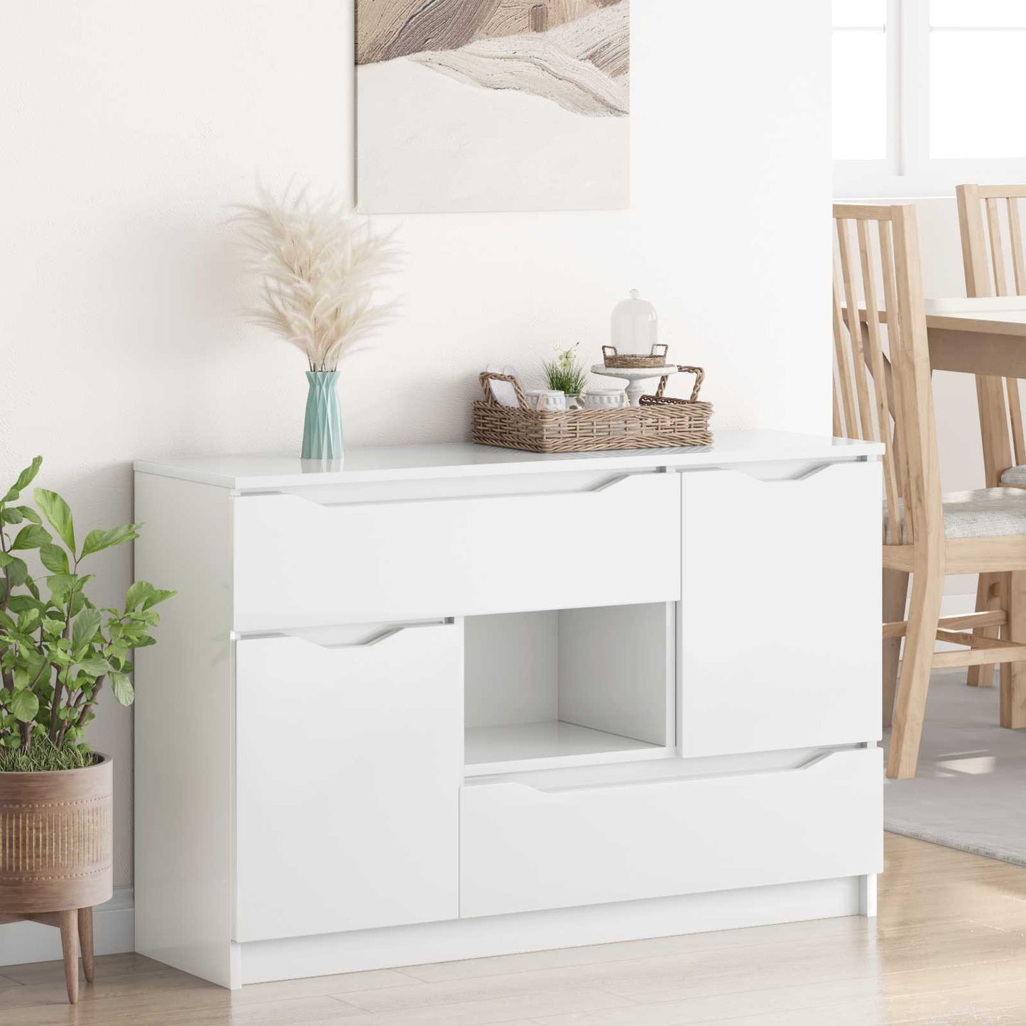 Servírovací Skříň Vysoce Lesklá Bílá 100 X 30 X 65,6