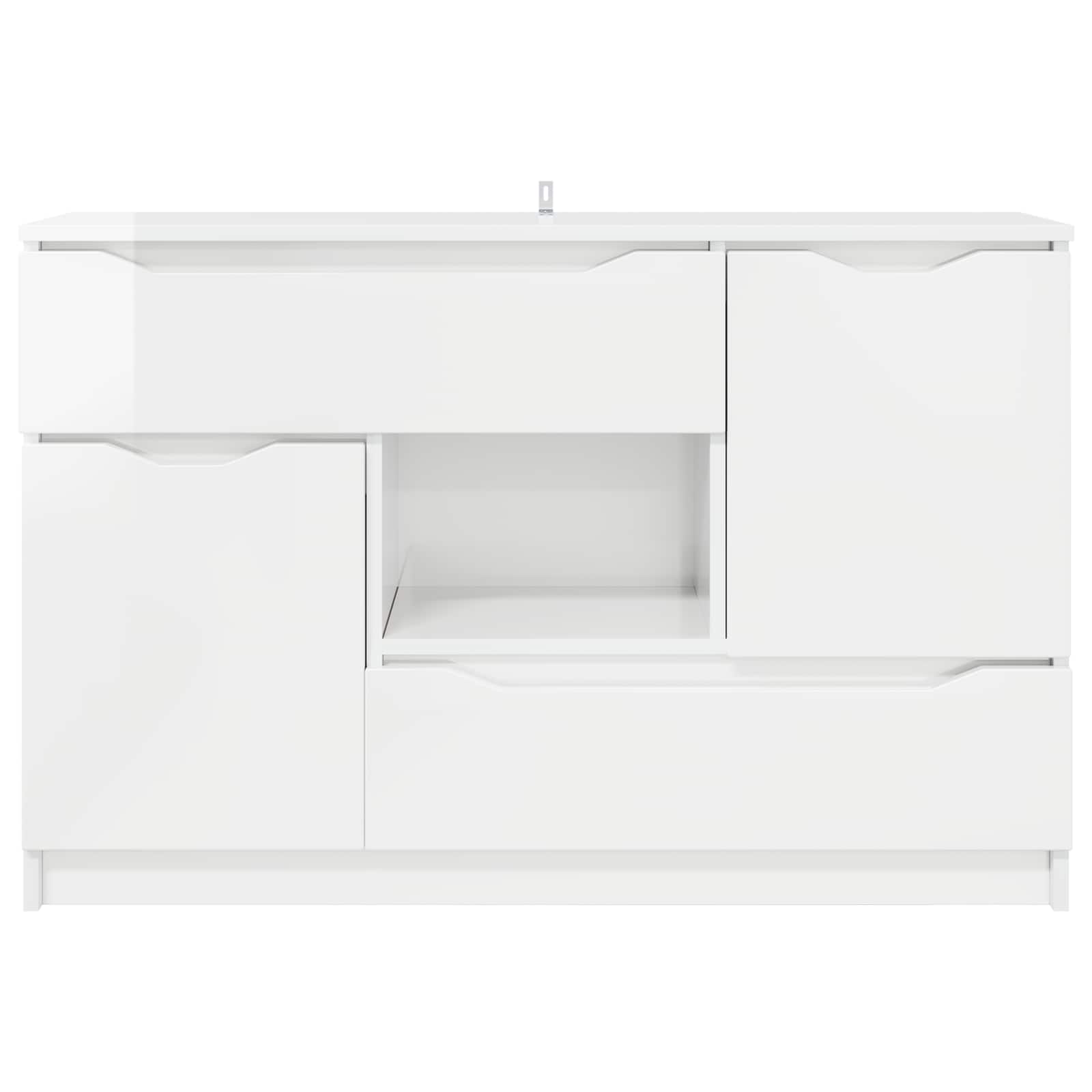Servírovací Skříň Vysoce Lesklá Bílá 100 X 30 X 65,6