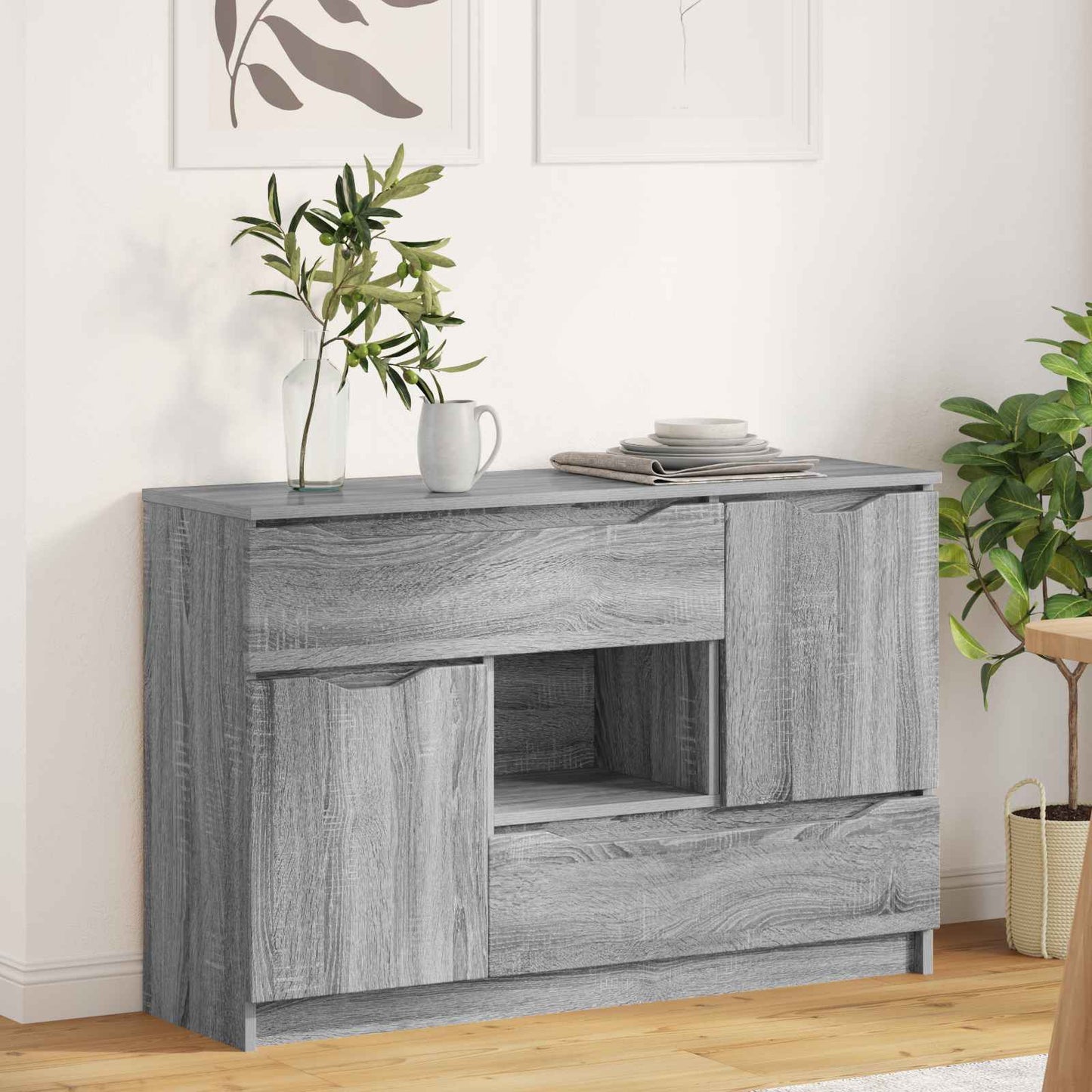 Servírovací Skříň Šedá Sonoma 100 X 30 X 65,6 Kompozitní Dřevo