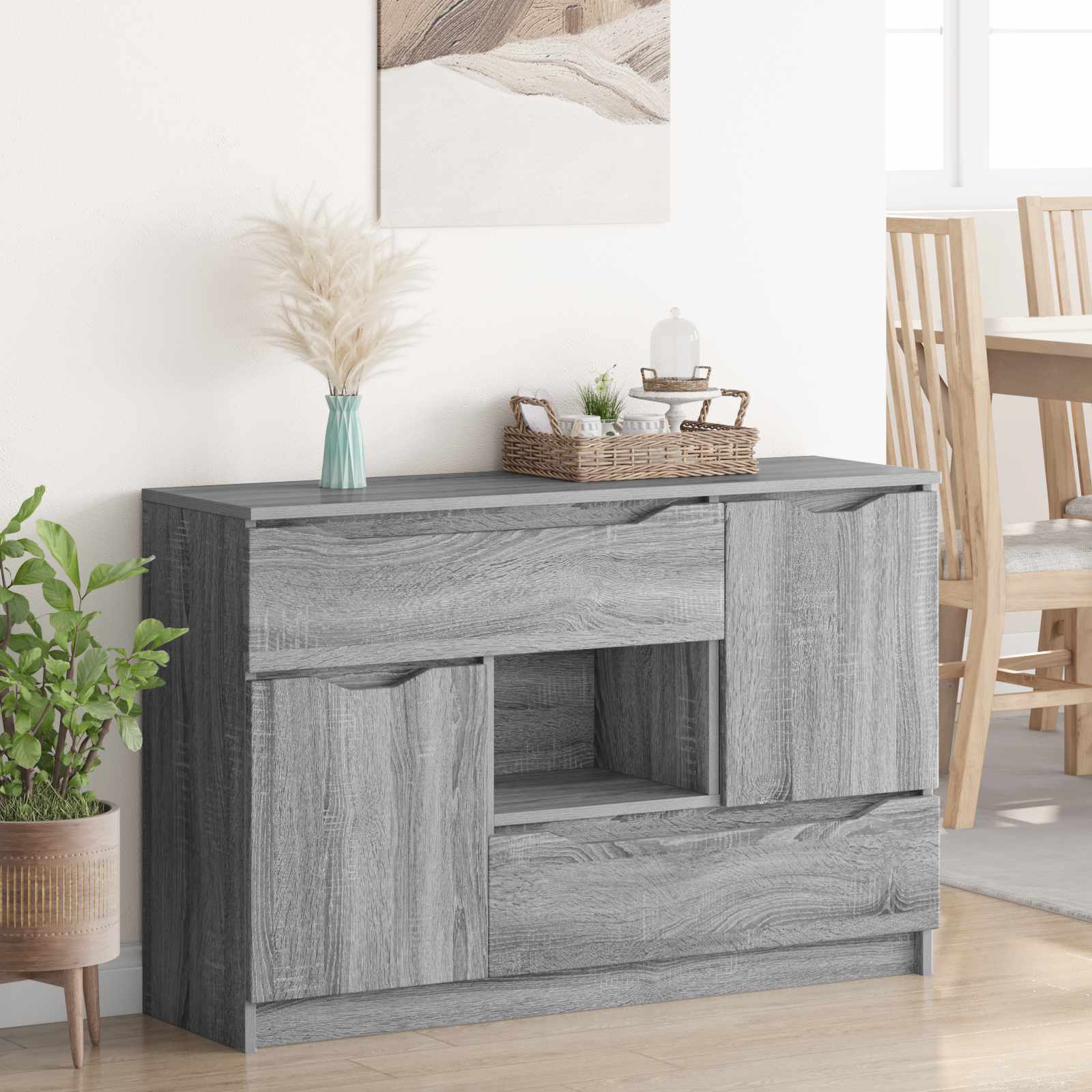 Servírovací Skříň Šedá Sonoma 100 X 30 X 65,6 Kompozitní Dřevo