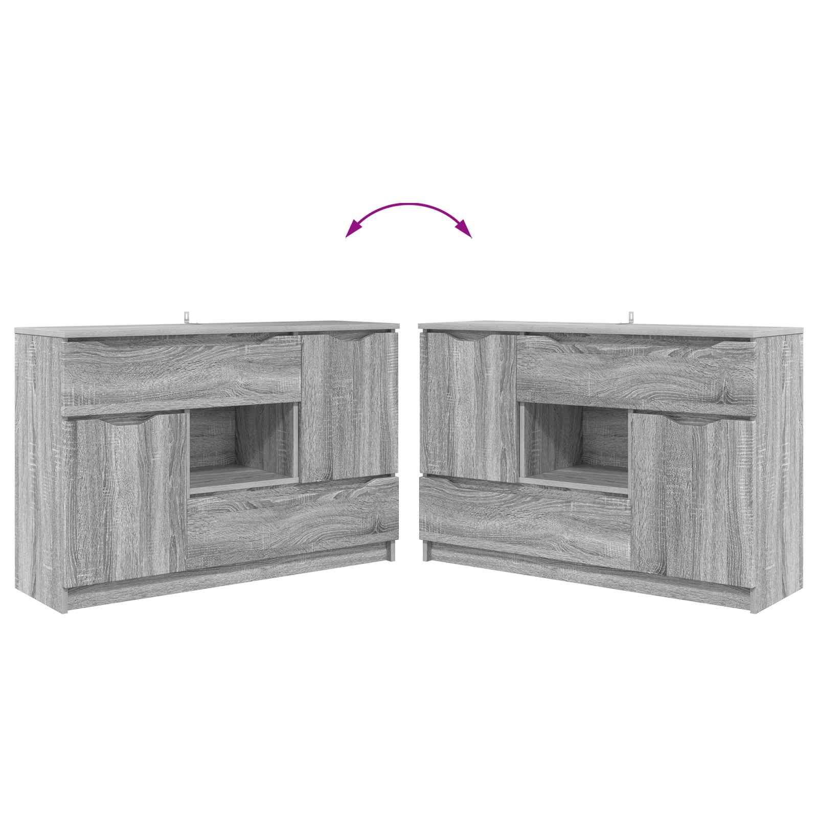 Servírovací Skříň Šedá Sonoma 100 X 30 X 65,6 Kompozitní Dřevo