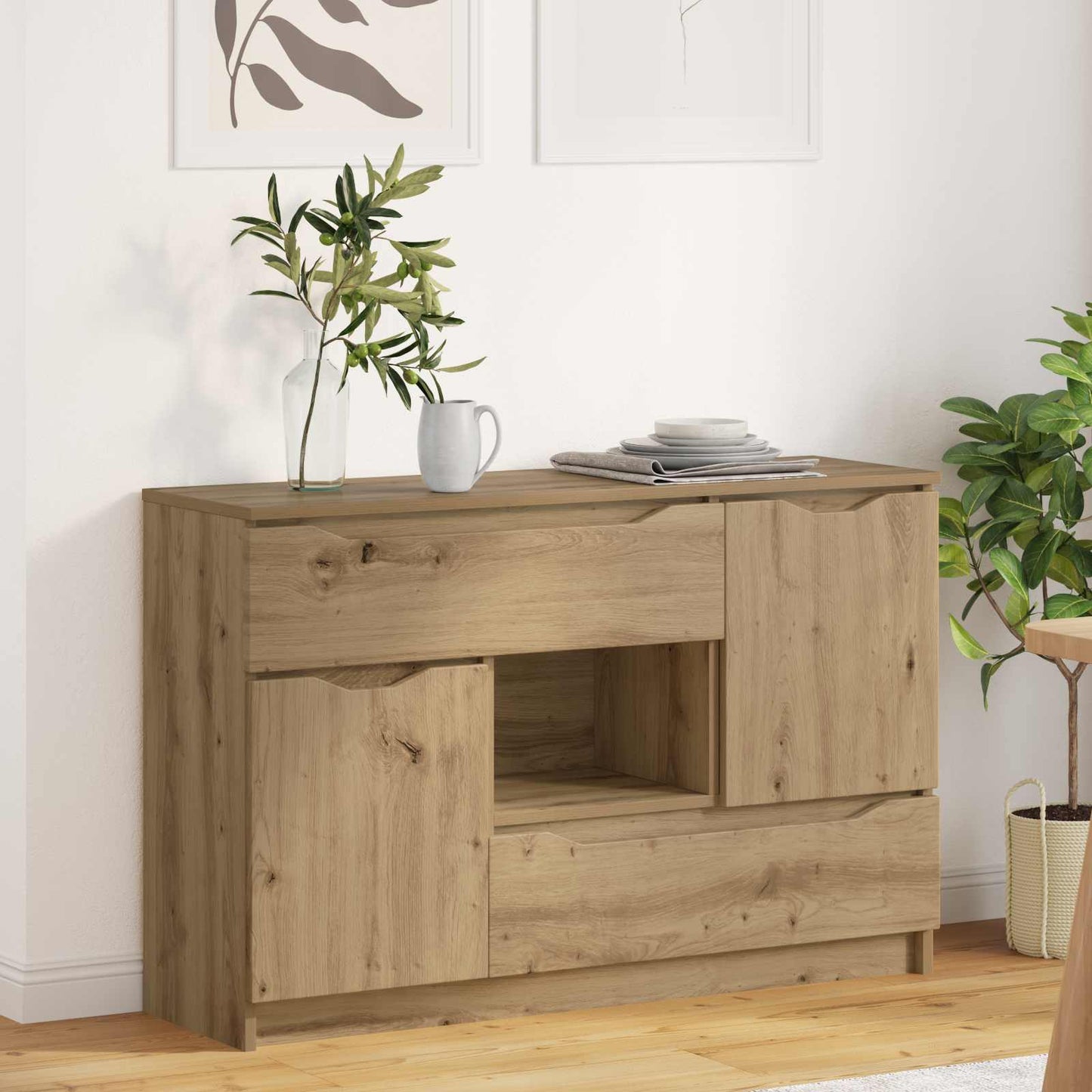 Servírovací Skříň Artisanový Dub 100 X 30 X 65,6