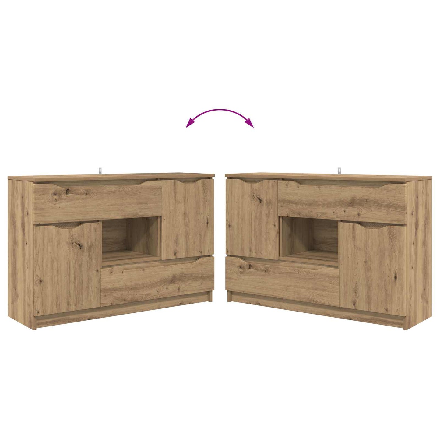Servírovací Skříň Artisanový Dub 100 X 30 X 65,6