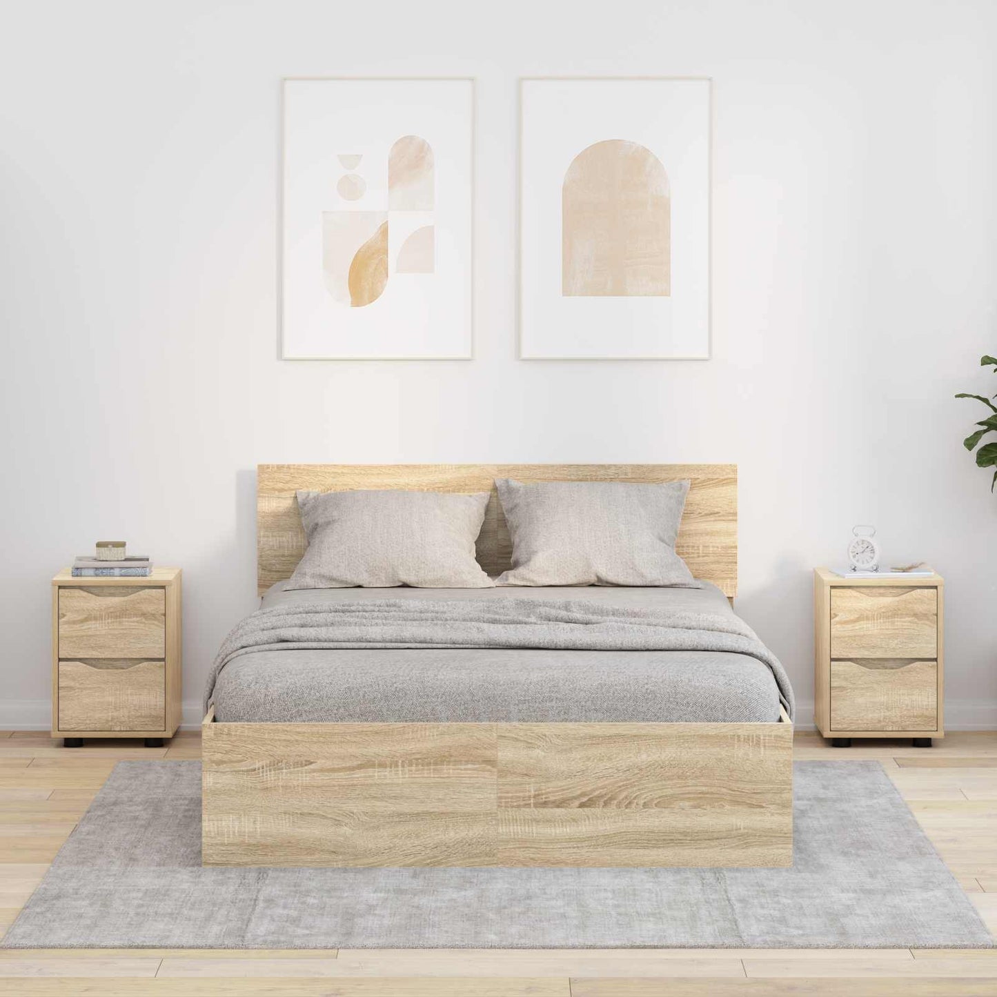 Noční Stolky 2 Ks Sonoma Dub 30,5 X 30 X 43 Cm Kompozitní Dřevo