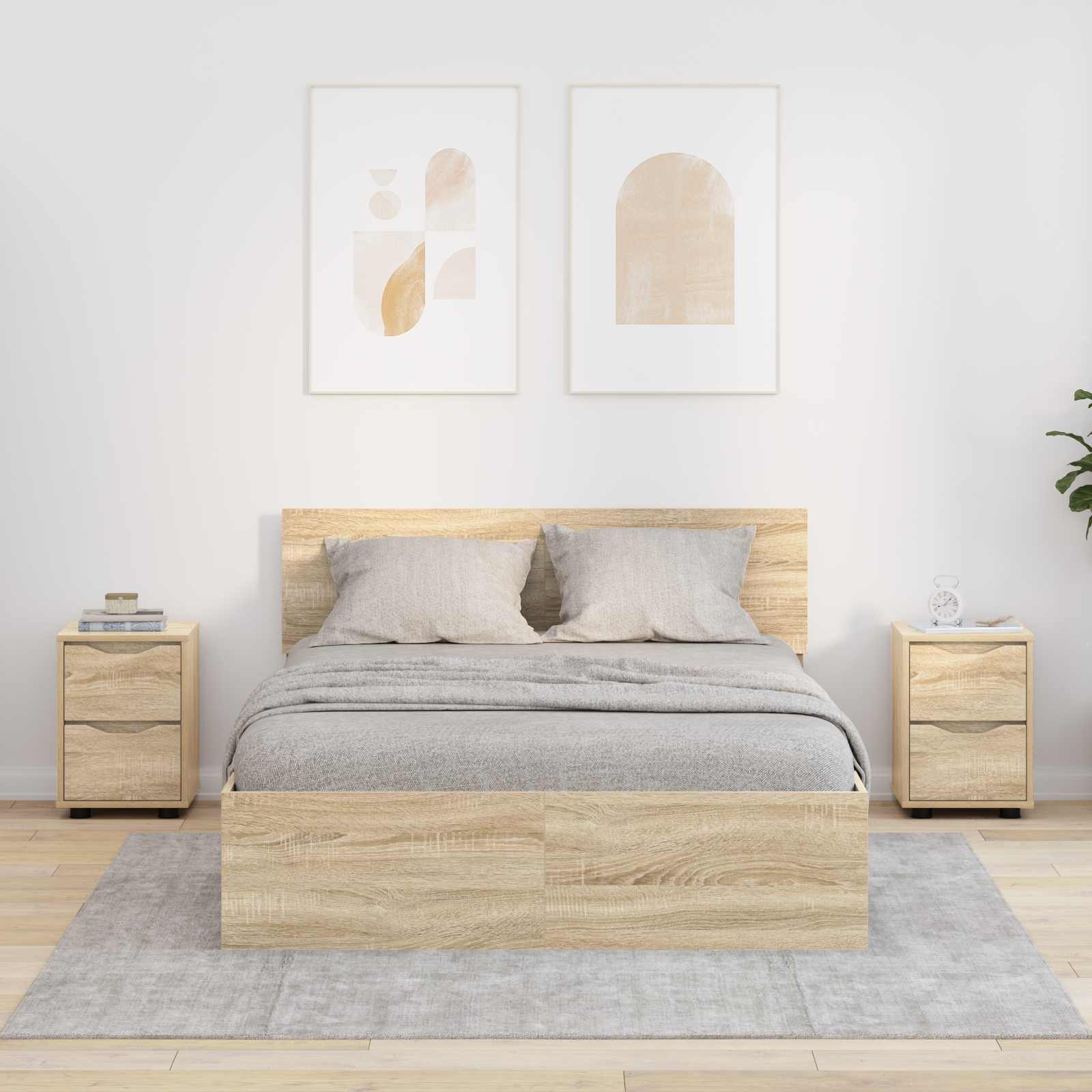 Noční Stolky 2 Ks Sonoma Dub 30,5 X 30 X 43 Cm Kompozitní Dřevo