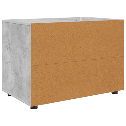 Úložná Skříňka 80 X 48 X 57 Cm Kompozitní Dřevo Betonově Šedá
