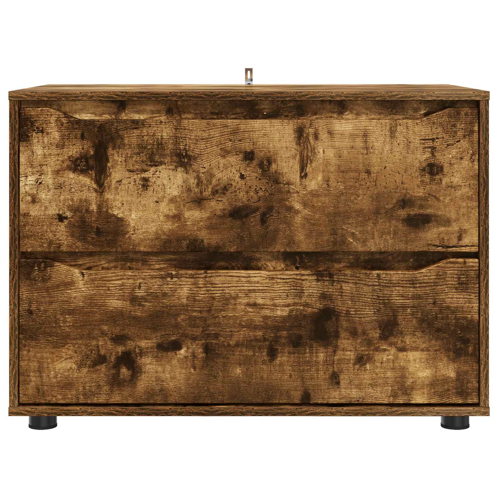 Úložná Skříňka 80 X 48 X 57 Cm Kompozitní Dřevo Kouřový Dub