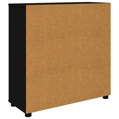 Úložná Skříňka 80 X 31 X 81 Cm Kompozitní Dřevo Černá