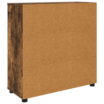 Úložná Skříňka 80 X 31 X 81 Cm Kompozitní Dřevo Kouřový Dub