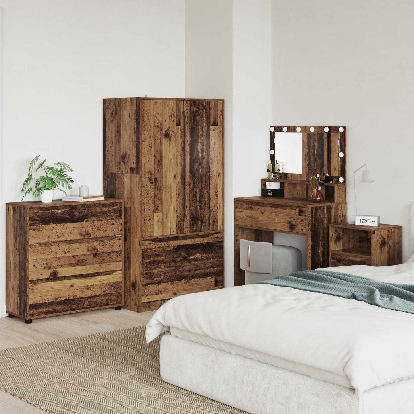 Úložná Skříňka 80 X 31 X 81 Cm Kompozitní Dřevo Staré Dřevo