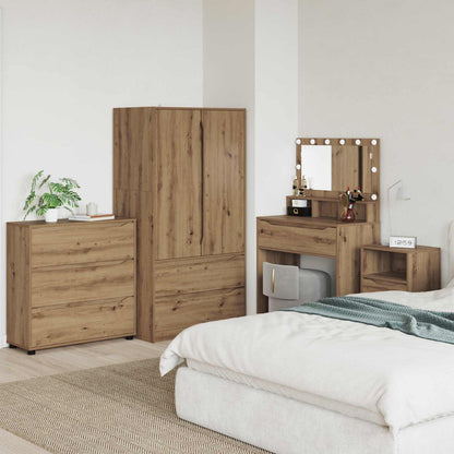 Úložná Skříňka 80 X 31 X 81 Cm Kompozitní Dřevo Artisanový Dub