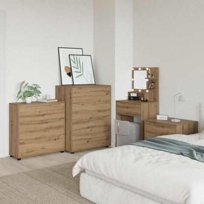 Úložná Skříňka 80 X 31 X 81 Cm Kompozitní Dřevo Artisanový Dub