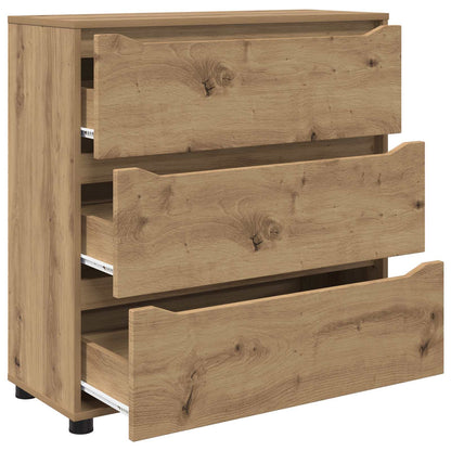 Úložná Skříňka 80 X 31 X 81 Cm Kompozitní Dřevo Artisanový Dub