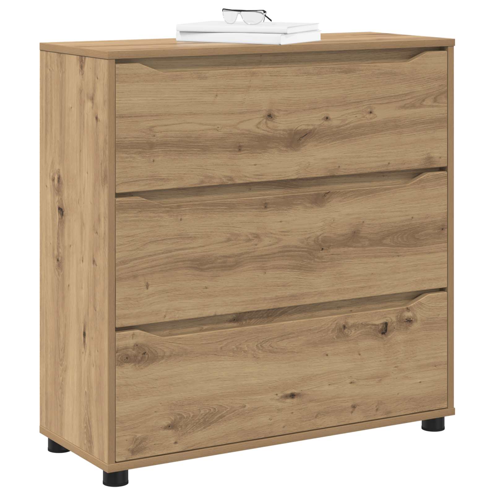 Úložná Skříňka 80 X 31 X 81 Cm Kompozitní Dřevo Artisanový Dub