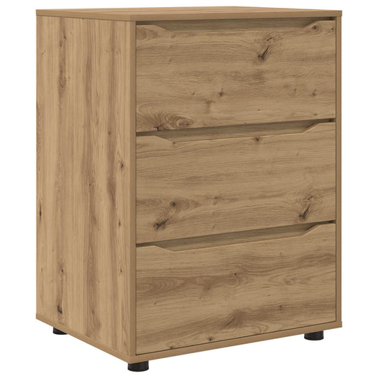 Úložná Skříňka 60 X 48 X 81 Cm Kompozitní Dřevo Artisanový Dub