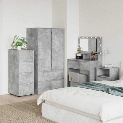 Úložná Skříňka 40 X 48 X 105 Cm Kompozitní Dřevo Betonově Šedá