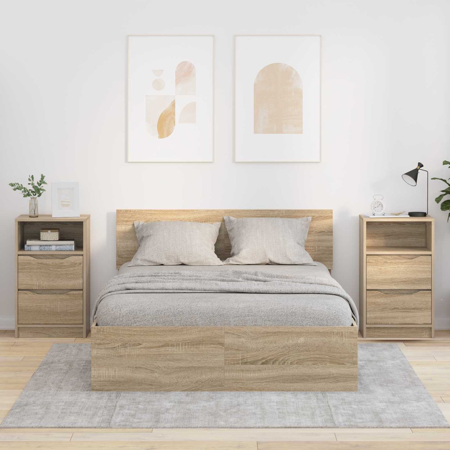 Noční Stolky 2 Ks Sonoma Dub 40 X 30 X 467 Cm Kompozitní Dřevo