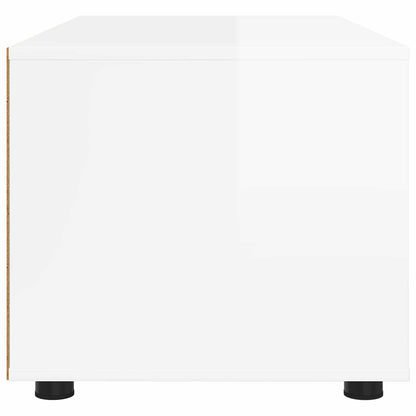Televizní Skříň 100 X 48 X 43 Cm Vysoce Lesklá Bílá