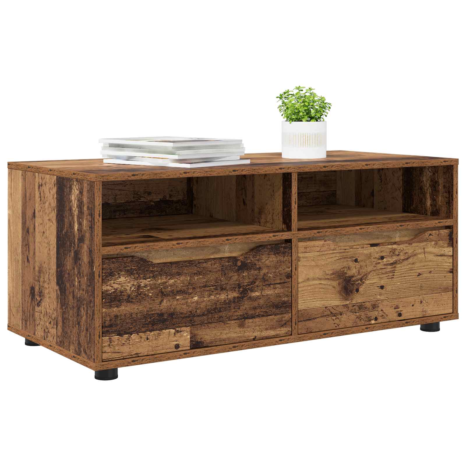 Televizní Skříň 100 X 48 X 43 Cm Staré Dřevo Kompozitní Dřevo