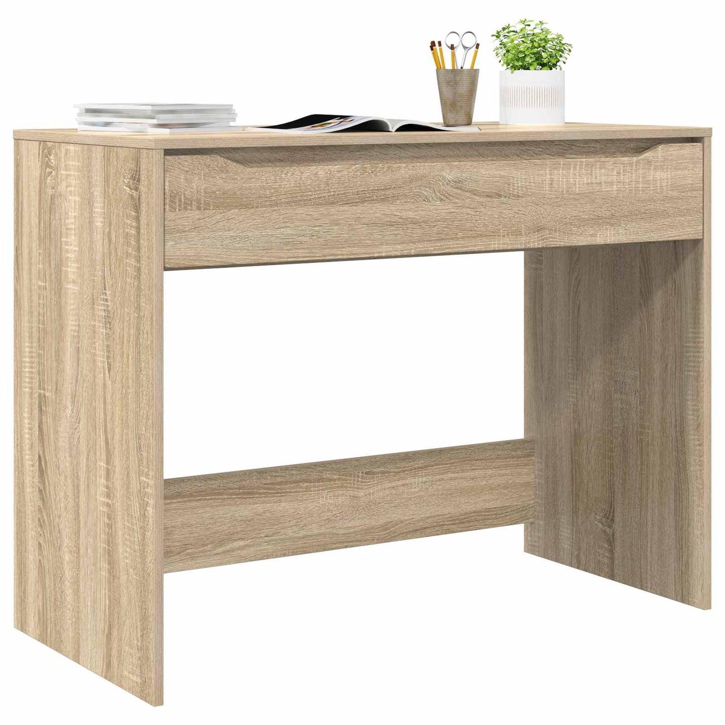 Stůl Se Zásuvkou Sonoma Dub 100 X 50 X 78 Cm Dřevěný Materiál