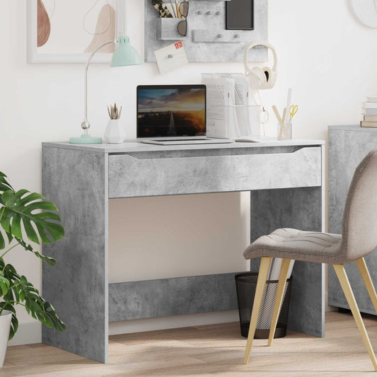 Stůl Betonově Šedá 100 X 50 X 78 Cm Dřevěný Materiál