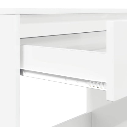 Stůl Vysoký Lesklý Bílý 100 X 50 X 78 Cm Dřevěný Materiál