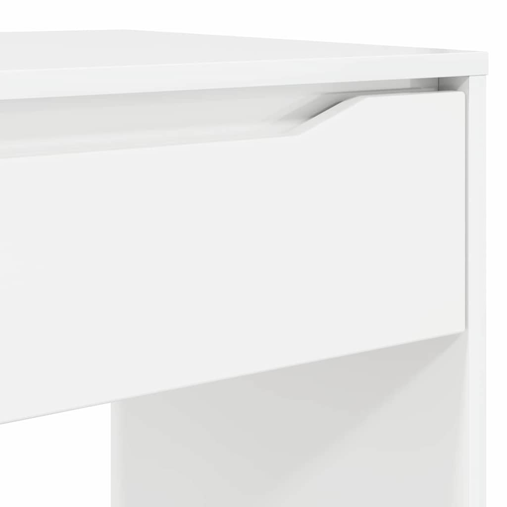 Stůl Vysoký Lesklý Bílý 100 X 50 X 78 Cm Dřevěný Materiál