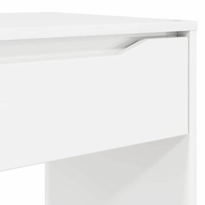 Stůl Vysoký Lesklý Bílý 100 X 50 X 78 Cm Dřevěný Materiál