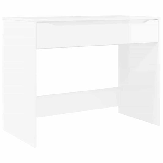 Stůl Vysoký Lesklý Bílý 100 X 50 X 78 Cm Dřevěný Materiál
