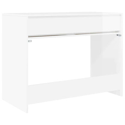 Stůl Vysoký Lesklý Bílý 100 X 50 X 78 Cm Dřevěný Materiál