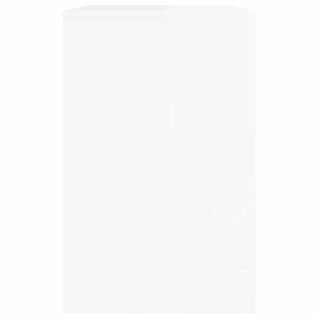Stůl Vysoký Lesklý Bílý 100 X 50 X 78 Cm Dřevěný Materiál