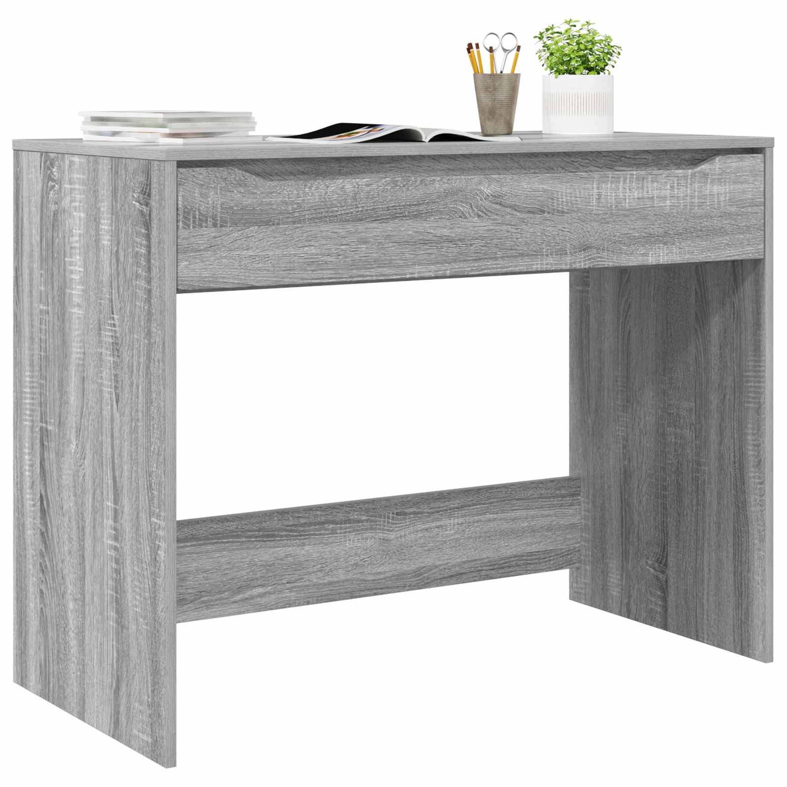 Stůl Se Zásuvkou Šedá Sonoma 100 X 50 X 78 Cm Dřevěný Materiál