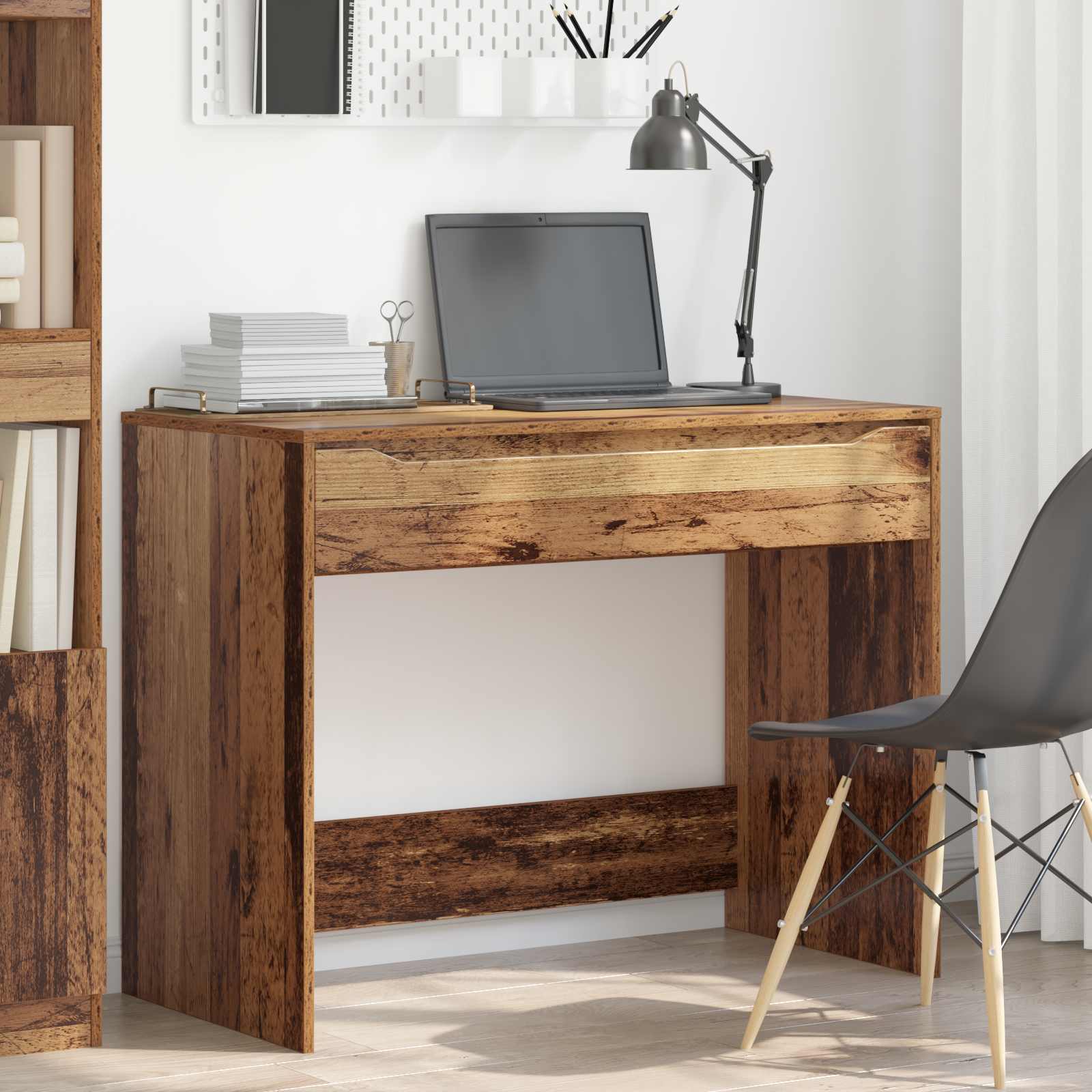 Stůl Se Zásuvkou Staré Dřevo 100 X 50 X 78 Cm Dřevěný Materiál