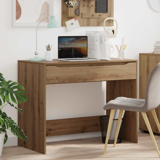 Stůl S Šuplíkem Řemeslný Dub Dřevěný Materiál 100 X 50 X 78 Cm