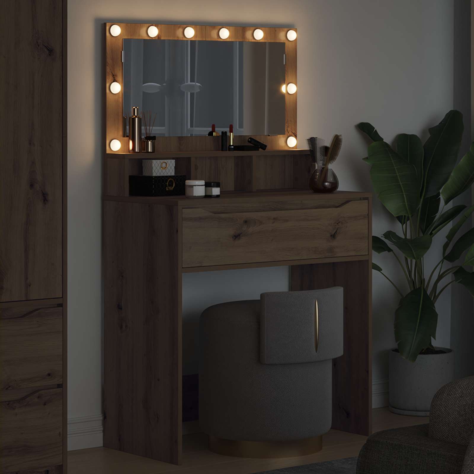 Toaletní Stolky Do Ložnice Artisanový Dub 80 X 39,6 X 135 Cm