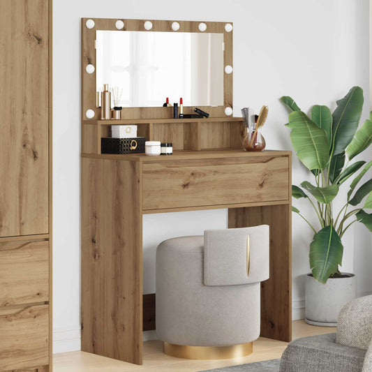 Toaletní Stolky Do Ložnice Artisanový Dub 80 X 39,6 X 135 Cm