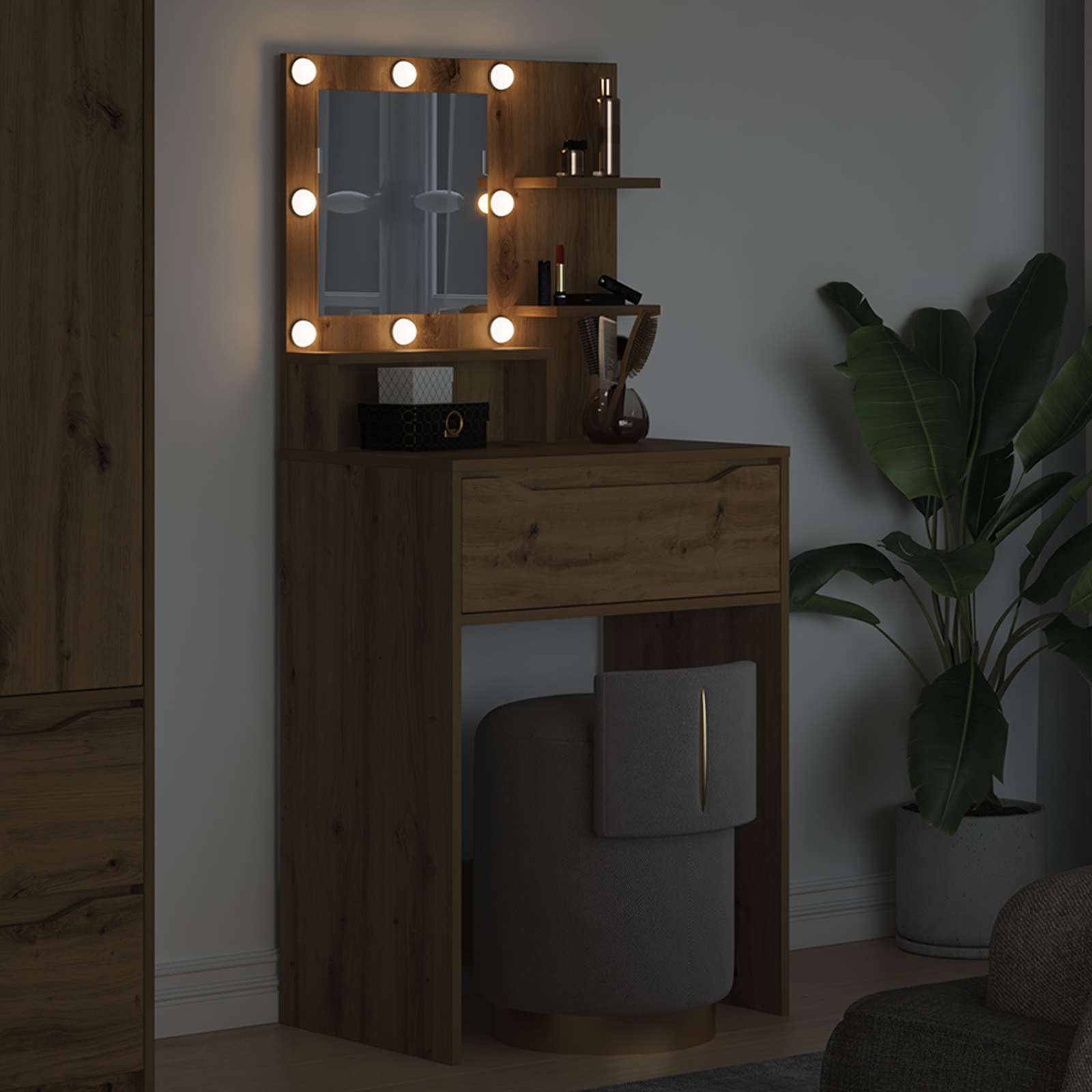Toaletní Stolky Do Ložnice Artisanový Dub 80 X 39,6 X 135 Cm
