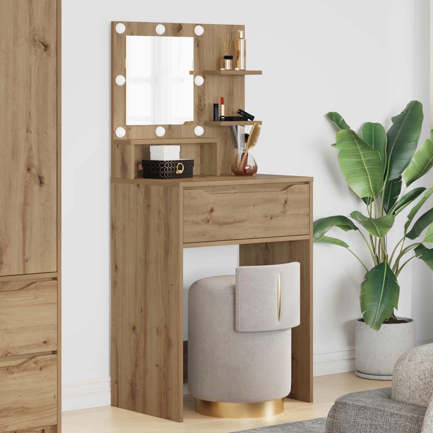 Toaletní Stolky Do Ložnice Artisanový Dub 80 X 39,6 X 135 Cm