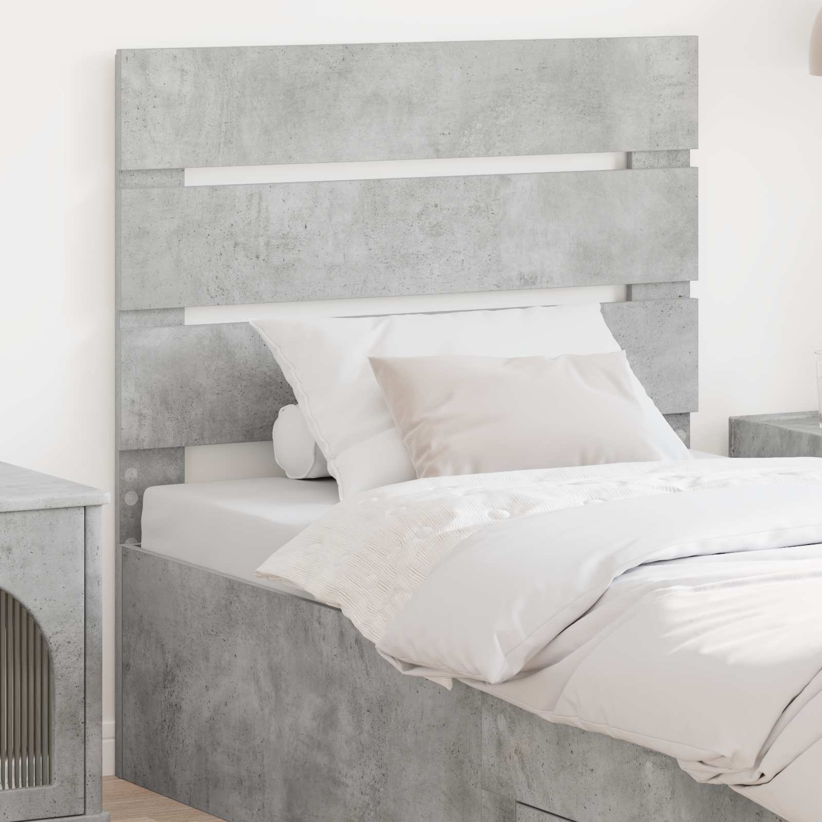 Čelo Postele Betonově Šedá Kompozitní Dřevo