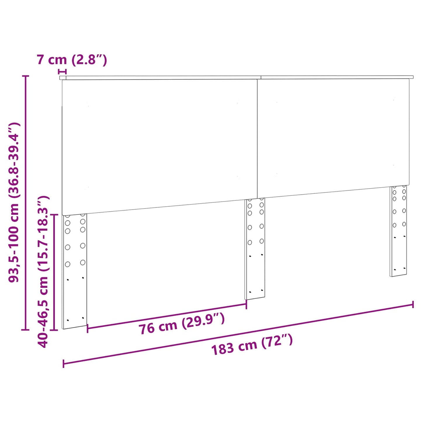 Čelo Postele Betonově Šedá 100 Cm Dřevěný Materiál
