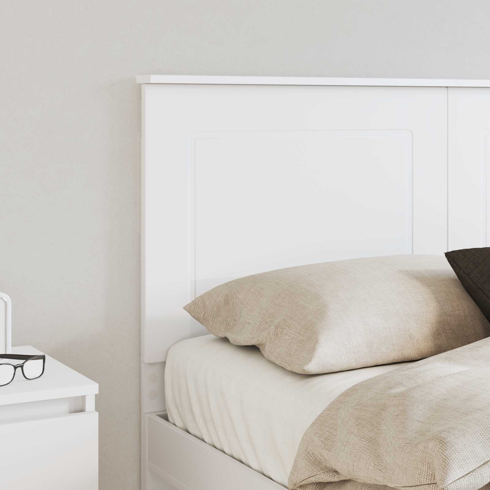 Čelo Postele Bílý 100 Cm Dřevěný Materiál