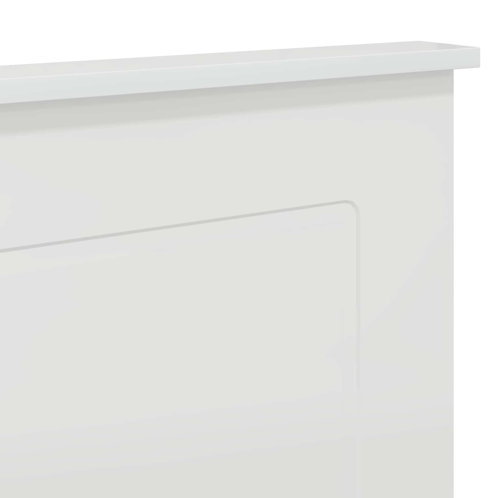 Čelo Postele Lesklá Bílá 100 Cm Dřevěný Materiál