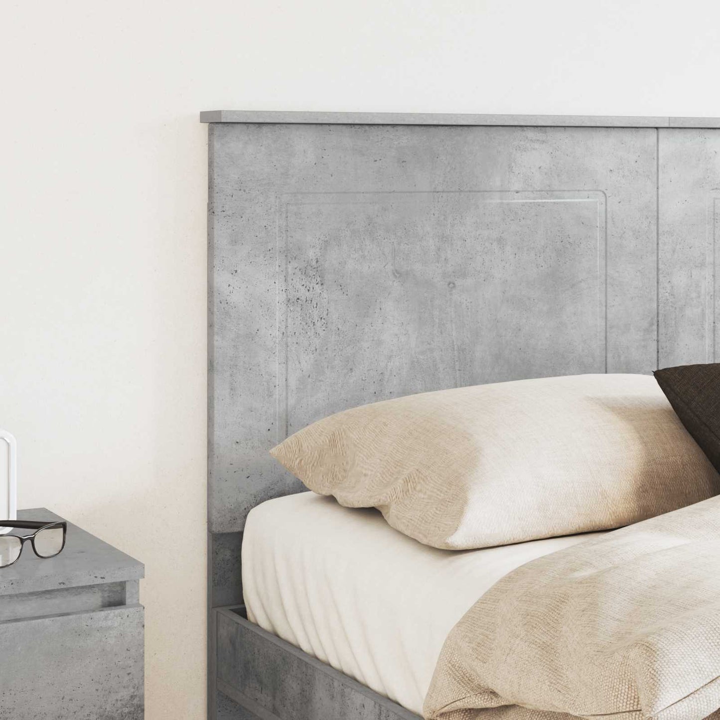 Čelo Postele Betonově Šedá 100 Cm Dřevěný Materiál
