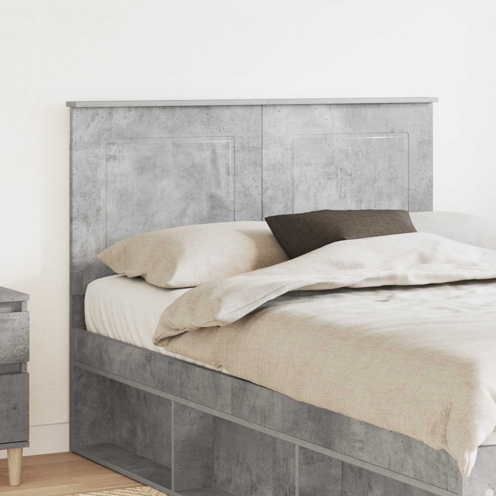 Čelo Postele Betonově Šedá 100 Cm Dřevěný Materiál